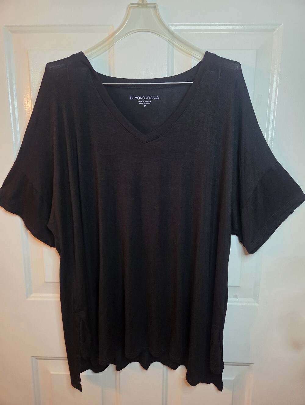 Beyond Yoga V-Neck Oversized Drop Shoulder Short Sleeve T-shirt Modal 2X